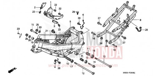CARROSSERIE DE CHASSIS VTR1000FY de 2000